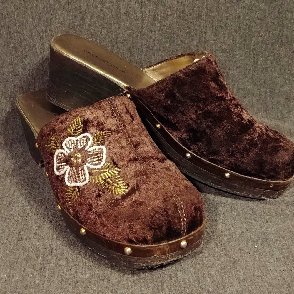 Predictions Brown Suede Clogs
